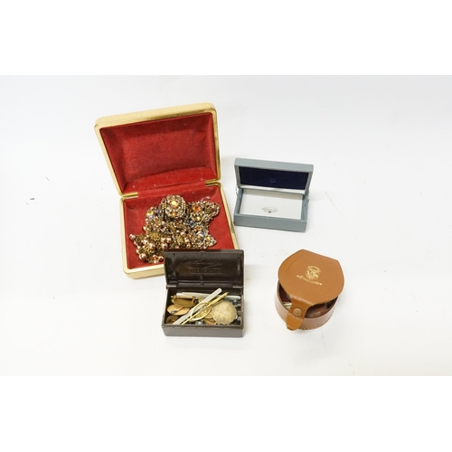 201 - A Palestine Police Clip, British Federation of Master Printers, Tie Clips, Medals, Necklaces, etc.