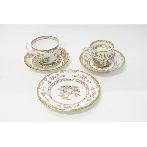 834 - A Copeland Spode Tea Set in the Eden Pattern to include a Side Plate, Two Saucers & Two Cups.