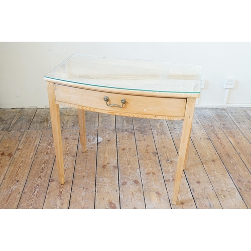 573 - A Victorian Pine Single Drawer Side Table resting on square legs. Measuring: 80cms across x 74cms hi... 