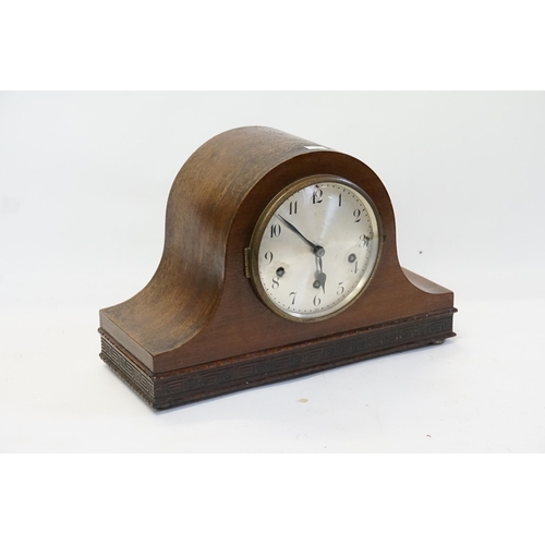 244 - A Oak Cased Wellington Clock with a 