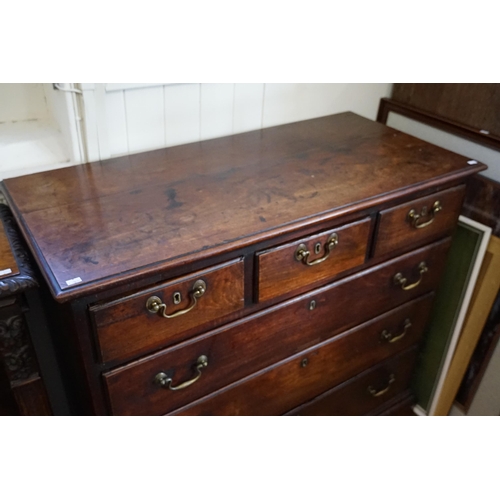 589 - A Georgian Mahogany Straight Front Chest of Three Small & Three Long Drawers resting on Ogee Bracket... 