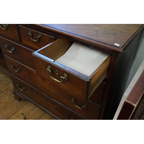 589 - A Georgian Mahogany Straight Front Chest of Three Small & Three Long Drawers resting on Ogee Bracket... 