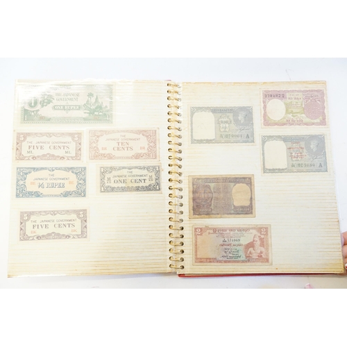 304 - Three Banknote Albums containing Old Banknotes from England, USA, India, Congo, Jamaica, Bahrain, Un... 