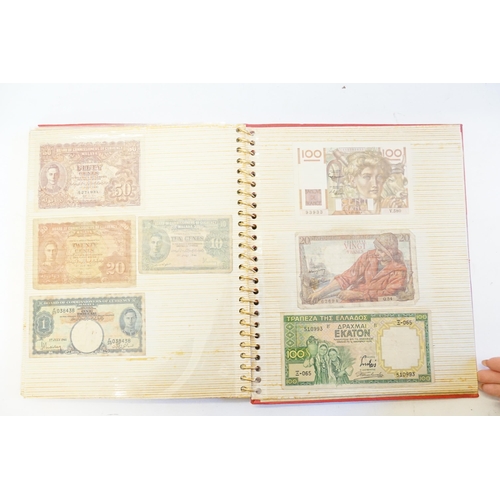 304 - Three Banknote Albums containing Old Banknotes from England, USA, India, Congo, Jamaica, Bahrain, Un... 