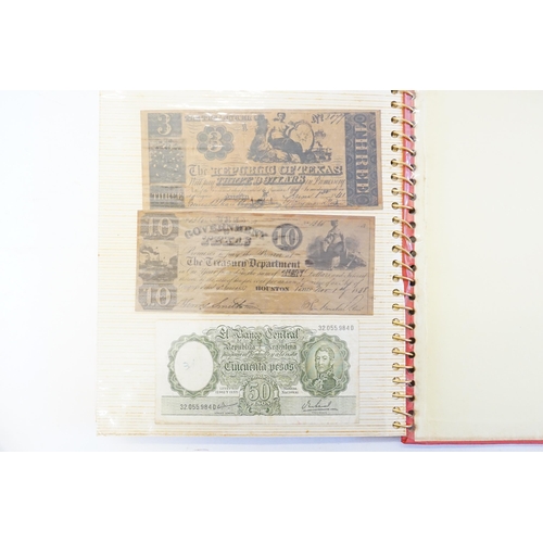 304 - Three Banknote Albums containing Old Banknotes from England, USA, India, Congo, Jamaica, Bahrain, Un... 