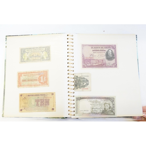 304 - Three Banknote Albums containing Old Banknotes from England, USA, India, Congo, Jamaica, Bahrain, Un... 