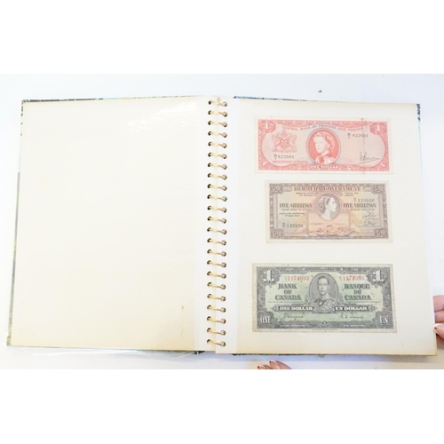 304 - Three Banknote Albums containing Old Banknotes from England, USA, India, Congo, Jamaica, Bahrain, Un... 