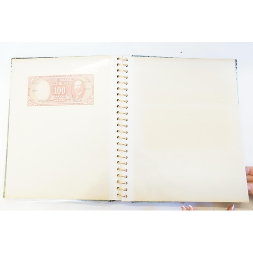 304 - Three Banknote Albums containing Old Banknotes from England, USA, India, Congo, Jamaica, Bahrain, Un... 