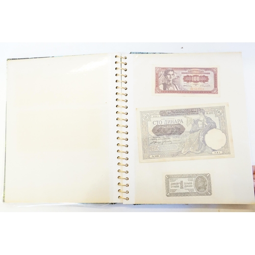 304 - Three Banknote Albums containing Old Banknotes from England, USA, India, Congo, Jamaica, Bahrain, Un... 