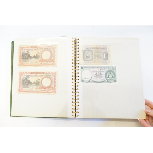 304 - Three Banknote Albums containing Old Banknotes from England, USA, India, Congo, Jamaica, Bahrain, Un... 