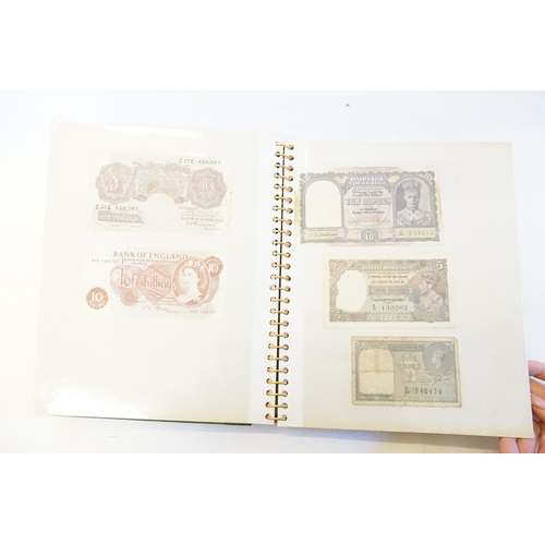 304 - Three Banknote Albums containing Old Banknotes from England, USA, India, Congo, Jamaica, Bahrain, Un... 