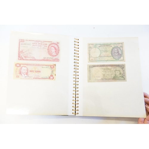 304 - Three Banknote Albums containing Old Banknotes from England, USA, India, Congo, Jamaica, Bahrain, Un... 