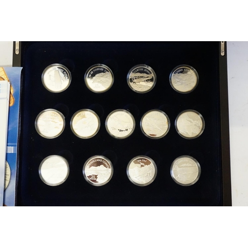 294 - A Royal Mint Collection of 13 x Silver Proof $25 Coins of 