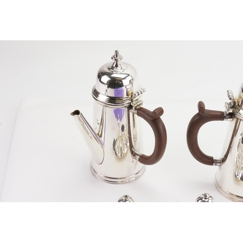 111 - A Barker Ellis Menorah Hallmark Silverplate coffee set. Along with a cruet set.