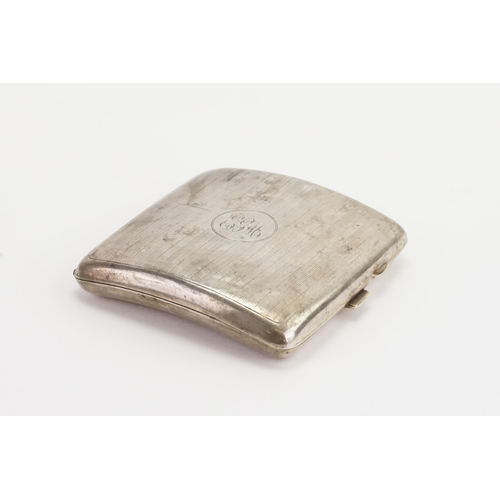 88 - A silver cigarette case with engraved design. Weight 120g