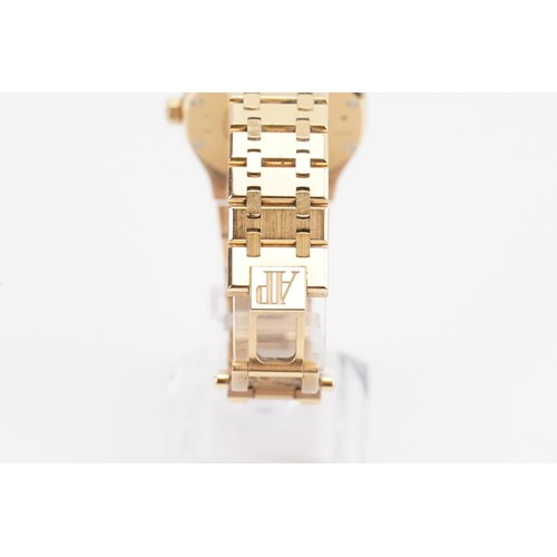 206 - A ladies Audemars Piguet Royal Oak 33m 18ct Rose Gold Brown Dial watch. Documents and purchase invoi... 