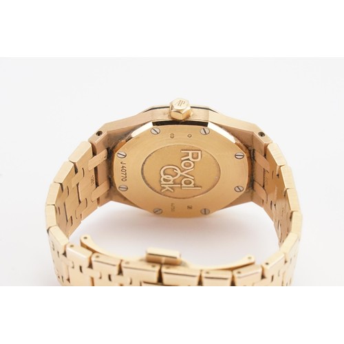 206 - A ladies Audemars Piguet Royal Oak 33m 18ct Rose Gold Brown Dial watch. Documents and purchase invoi... 