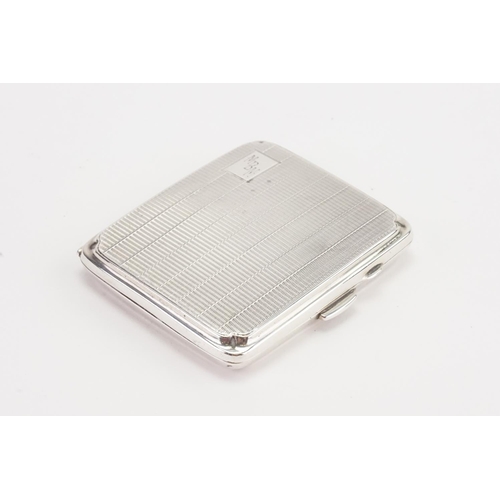 96 - A silver engine turned cigarette case. Weight 76g.