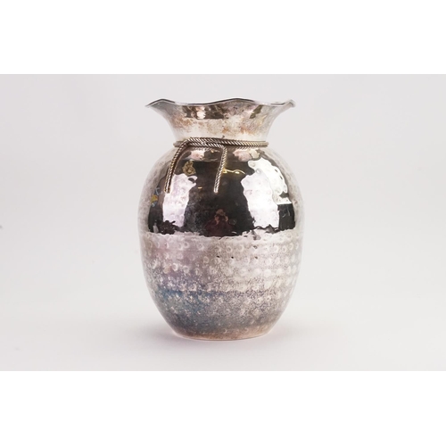 103 - An Arts & Crafts Silver Plated Decorative Vase. Measuring: 23cms High.