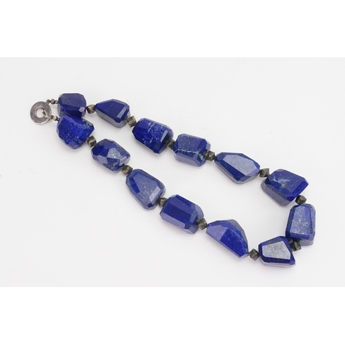 182 - A ladies superlative lapis lazuli necklace, purchase invoice states from Afghanistan combined with S... 