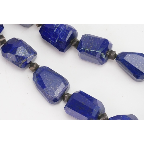 182 - A ladies superlative lapis lazuli necklace, purchase invoice states from Afghanistan combined with S... 