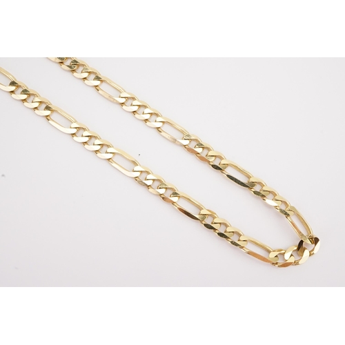 102 - A 9ct gold heavy figaro chain. Weight 27.2g. Length 62cm.