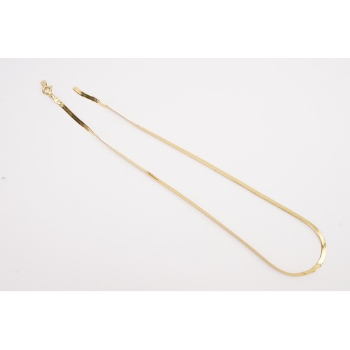 105 - A 9ct gold Milanese chain AF. Weight 2.8g.