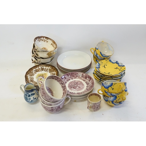 849 - Ex Collection of Rev. John Gage Waller. A Japanese Egg Shell Tea Set in Yellow & one other decorated... 