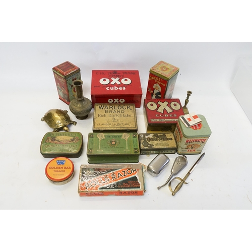 763 - A Collection of Original Tin Boxes to include Droste's, Oxo, Warlock, Mazawattee, etc.