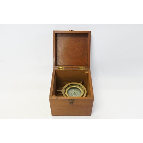 283 - An Oil Filled Compass contained in a Mahogany Box, London Maker.