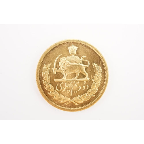 265 - A Rare 2.5 Pahlavi Mohammed Reza Shah 1945 - 1979 gold coin. Persian Mint. Weight 20.3g. Fineness 90... 