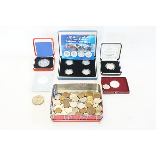 258 - A collection of silver proof coins, along with various other coinage.