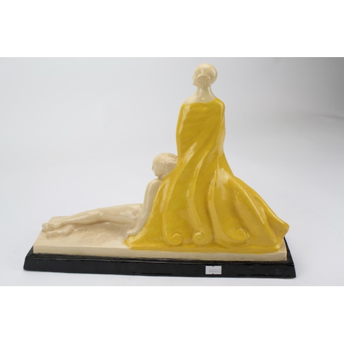 776 - Scarce Art Deco Figurine signed G. Deblaize. Measuring 36cms long x 28cms High.