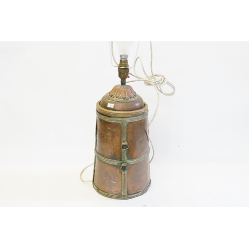 560 - A European Copper Spirits Barrel converted to a Lamp.