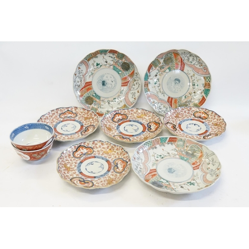 671 - Ex Collection of Rev. John Gage Waller. Seven various Imari Serving Plates of various shapes & patte... 