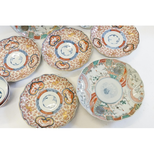 671 - Ex Collection of Rev. John Gage Waller. Seven various Imari Serving Plates of various shapes & patte... 