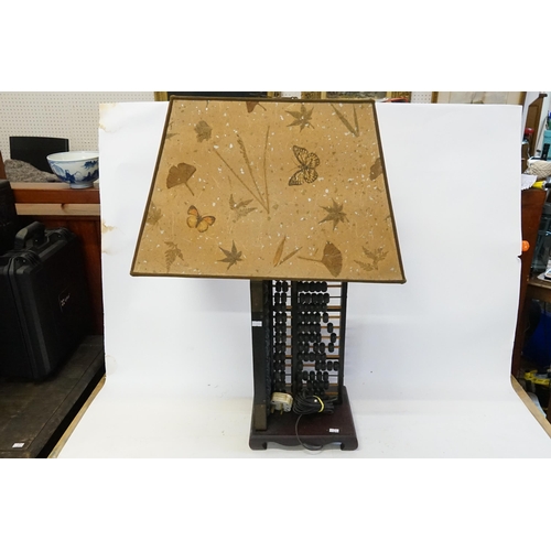 677 - Ex Collection of Rev. John Gage Waller. A Table Lamp & Shade made from two Oriental Abacuses.