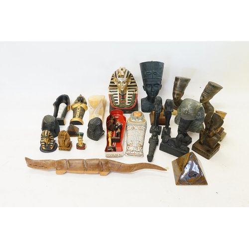 827 - An Egyptian Hardstone Sphinx & other items of Egyptian Mythology.