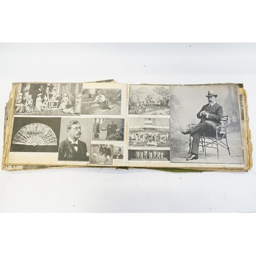 426 - A Victorian Photograph/Scrap Album to include the Boer War, Politically incorrect Post Cards, Queen ... 