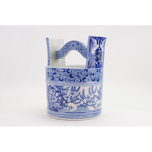 682 - A Japanese Circa 19th century blue and white mizusashi, possibly Meiji era. Used for holding water d... 