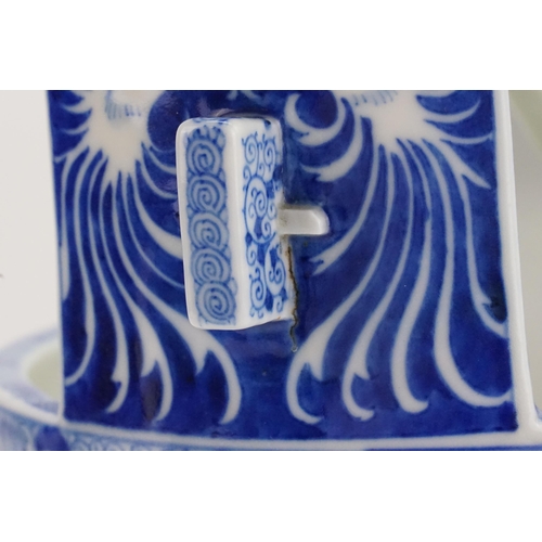 682 - A Japanese Circa 19th century blue and white mizusashi, possibly Meiji era. Used for holding water d... 