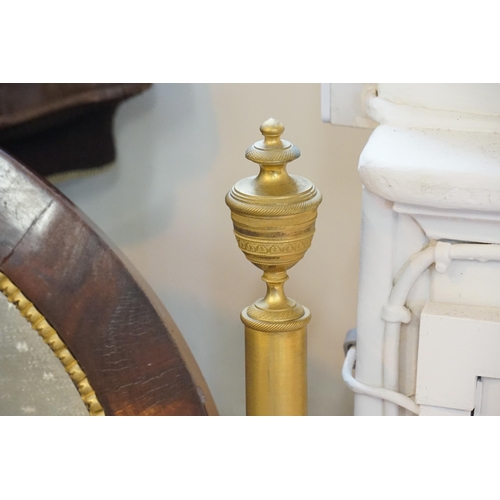 485 - A French Marble Topped & Gold Gilt Dressing Table with Mirror with Brass Columns. Measuring: 80cms a... 