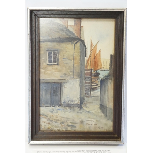 367 - A Water Colour of a Building with Harbour in background. Dated 1905. Signed C.B.C. Measuring: 20cms ... 