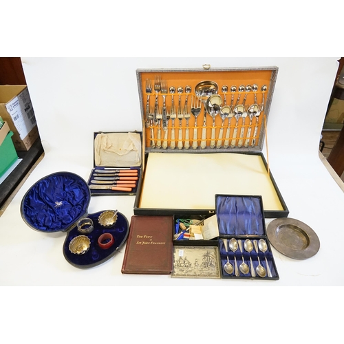 66 - A Canteen of Cutlery, Boxed Silver Plated Sets, a Silver Napkin Ring, etc.