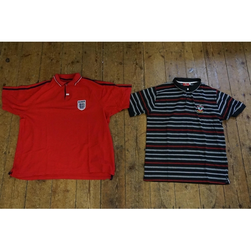 797 - An Original Vintage Southampton Football Club Polo Shirt in Black, White & Red (3XL) along with an E... 