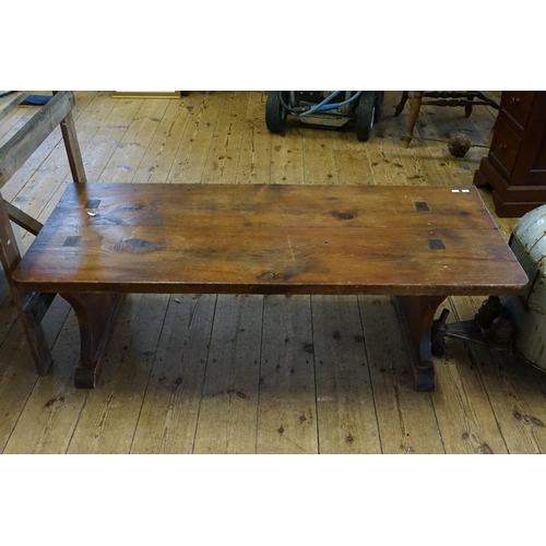 489 - A Pine Long John Coffee Table with jointed construction. Measuring: 130cms long x 52cms wide x 40cms... 