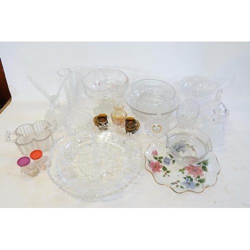 804 - A Collection of Glass to include Cups & Moulded Glass including a Bird, Clock, etc.