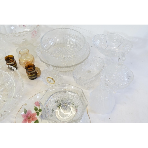 804 - A Collection of Glass to include Cups & Moulded Glass including a Bird, Clock, etc.