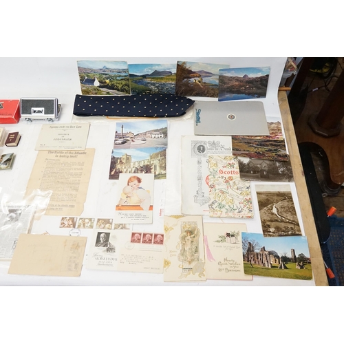 333 - A Vintage Rolls Royce Tie, Postcards, a Round Table Southampton Booklet for 1928-1949, Mabel Lucie A... 