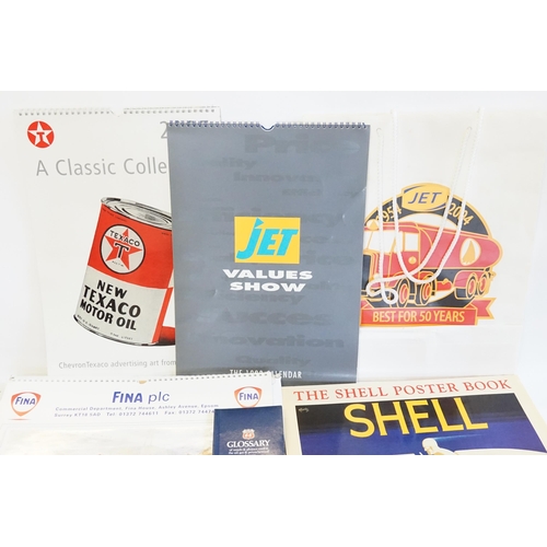 357 - A Collection of Texaco, Jet, Shell Posters & Calendars along with Magazines related to the Calendars... 